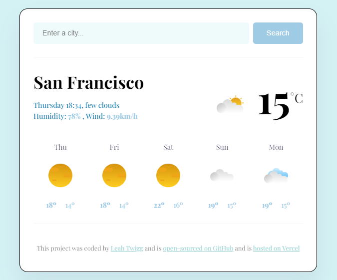 Weather App Preview