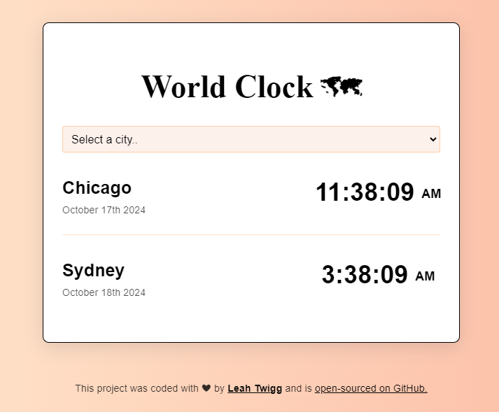 World Clock App Preview